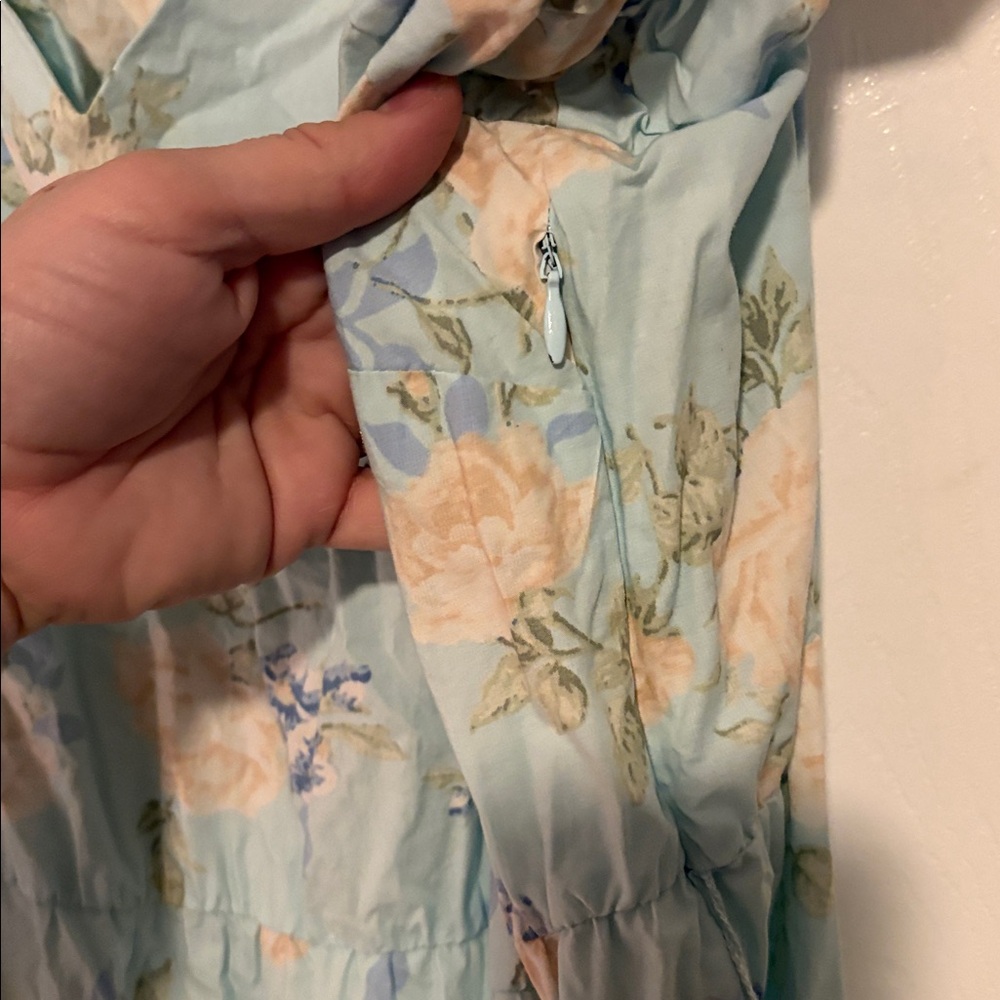 Love Shack Fancy X Target Estelle Blue Floral Puff Sleeve Midi Dress Size 22W - Picture 5 of 11